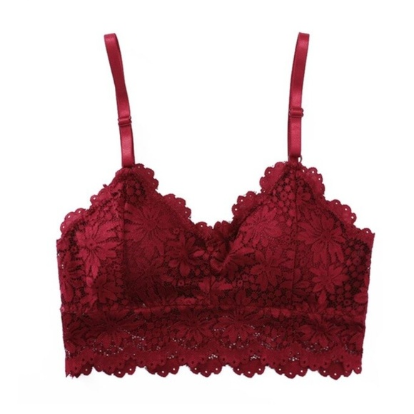 Other - Small Burgundy Flower Lace Bralette